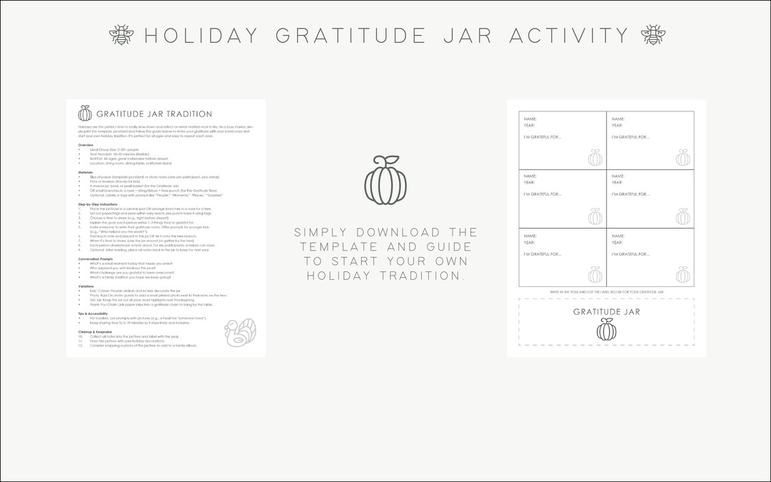 Holiday Gratitude Jar Activity | Print Ready Template for Busy Mamas to ...