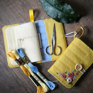Wool Felt Needle Book Case Organizer Sewing Kit ø Florals ø LoftFullOfGoodies