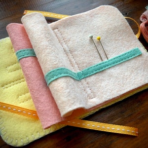 Wool Felt Needle Book Case Organizer Sewing Kit ø Candy Floss ø LoftFullOfGoodies image 2