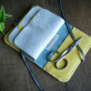 Wool Felt Needle Book Case Organizer Sewing Kit ø Lemon Curd ø LoftFullOfGoodies