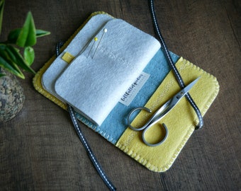 Wool Felt Needle Book Case Organizer Sewing Kit ø Lemon Curd ø LoftFullOfGoodies