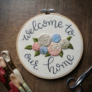 Embroidery Hoop Art ø Wall Art ø Home Decor ø Welcome To Our Home ø Hand Embroidered ø LoftFullOfGoodies ø Housewarming Gift