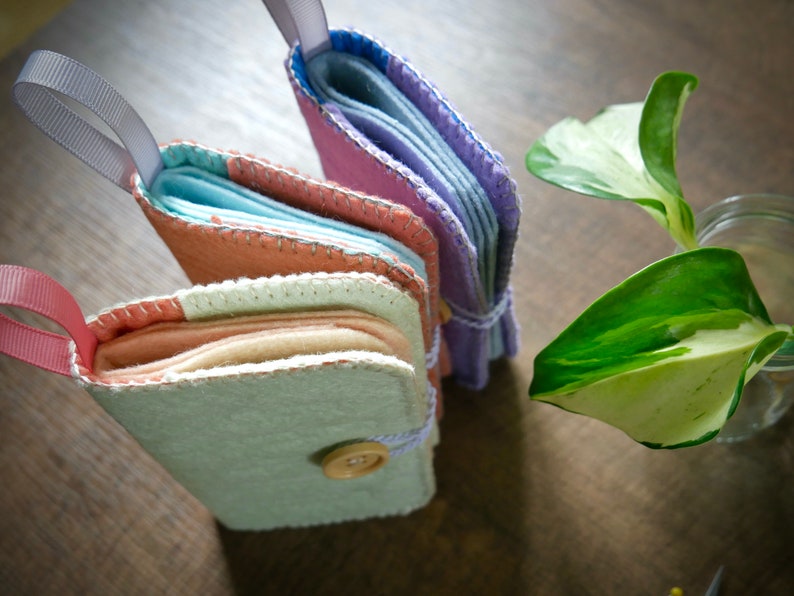 Wool Felt Needle Book Case Organizer Sewing Kit ø Candy Floss ø LoftFullOfGoodies image 3