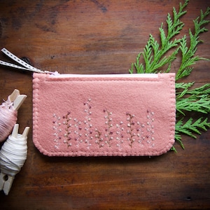 Wollfilz Geldbörse Portemonnaie ø Kleine MakeUp Tasche ø Herbst Garten ø LoftfullOfGoodies