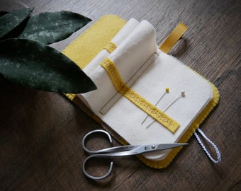 Wool Felt Needle Book Case Organizer Sewing Kit ø Lemon Meringue Pie ø LoftFullOfGoodies