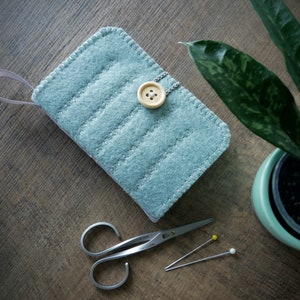 Wool Felt Needle Book Case Organizer Sewing Kit ø Rainstorm ø LoftFullOfGoodies