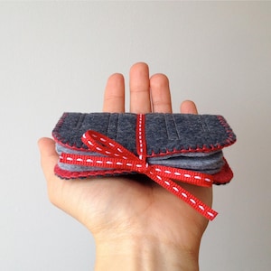 Wool Felt Needle Book Case Organizer Sewing Kit ø Graphite ø LoftFullOfGoodies