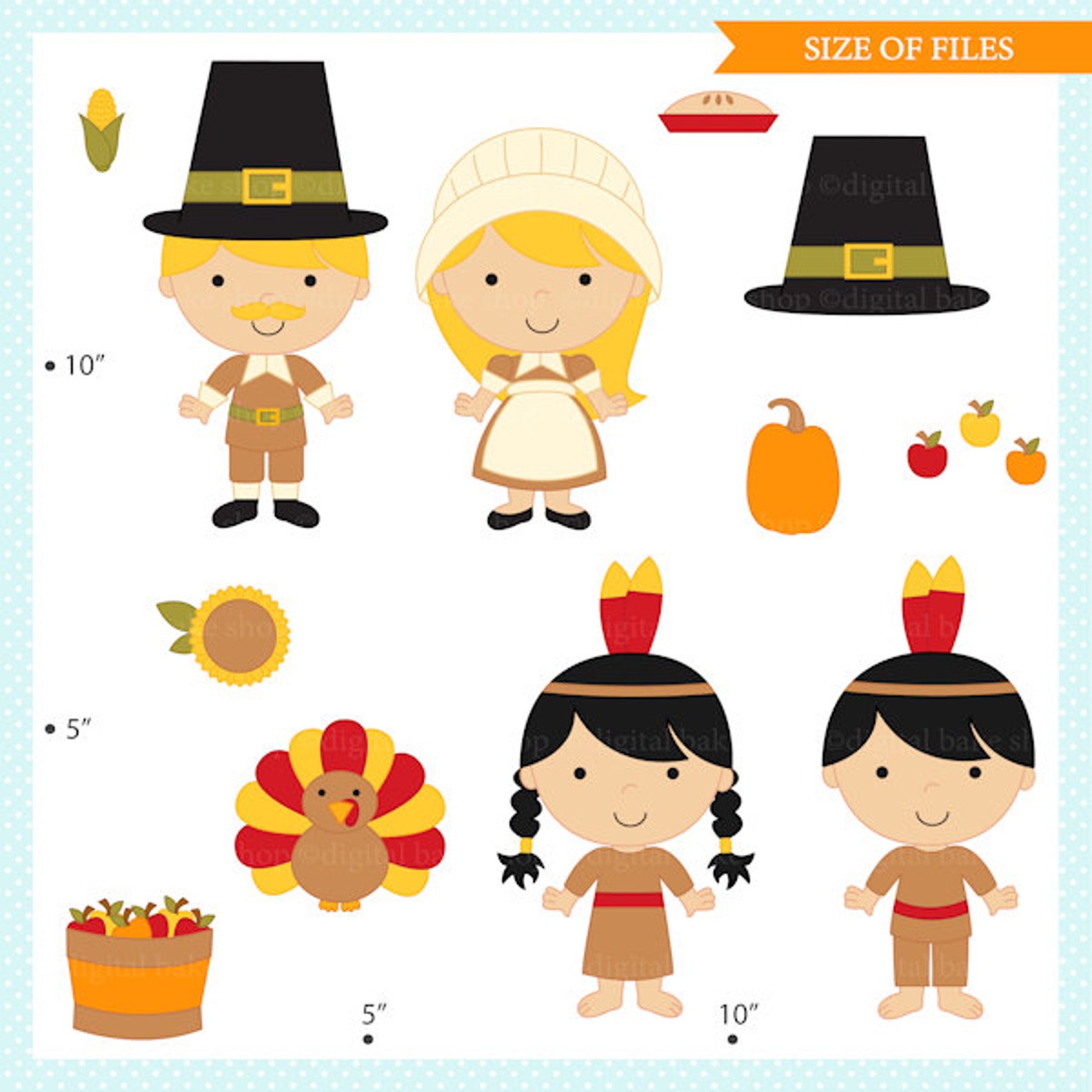 Thanksgiving Clipart Clip Art Kids Children Thanksgiving - Etsy