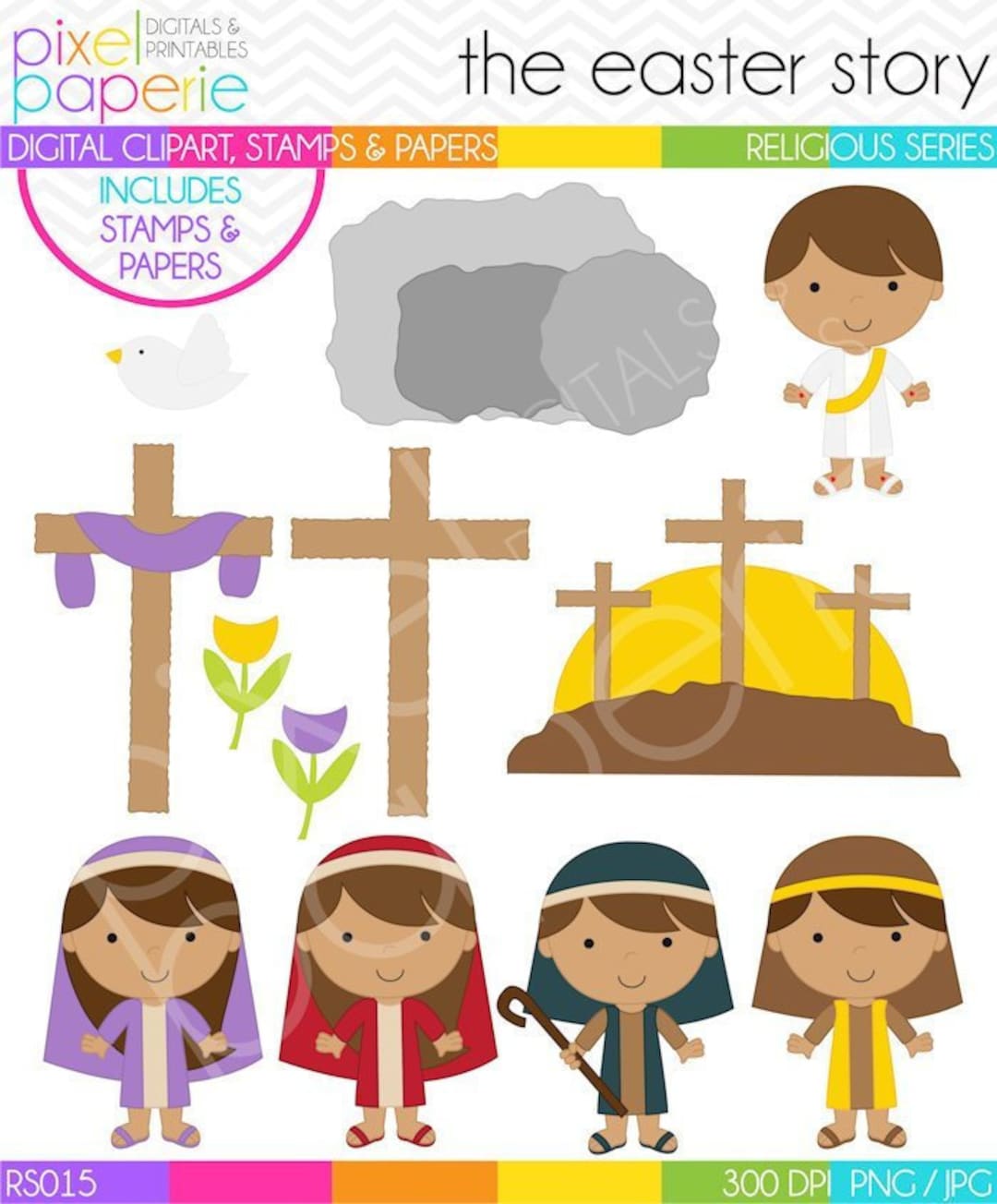 Easter Clipart Christian Clip Art Bible Jesus Sunday the - Etsy