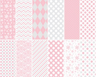 penguin digital papers christmas - Penguin Pals (Pink) Digital Papers