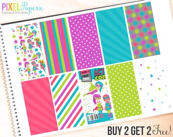 superhero digital papers super hero girls kids children comic polkadot stripes stars - Superhero Girls DIGITAL PAPERS