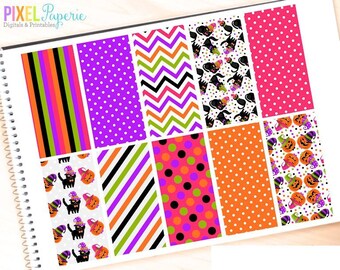 halloween papers backgrounds pattern pumpkin cat witch - Halloween Cats and Pumpkins DIGITAL PAPERS