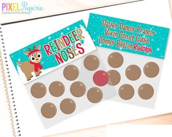 reindeer noses printable bag toppers - Reindeer Noses Bag Toppers PRINTABLE