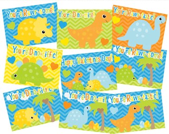 dinosaur valentines printable digital - Dinosaur Valentines Printable