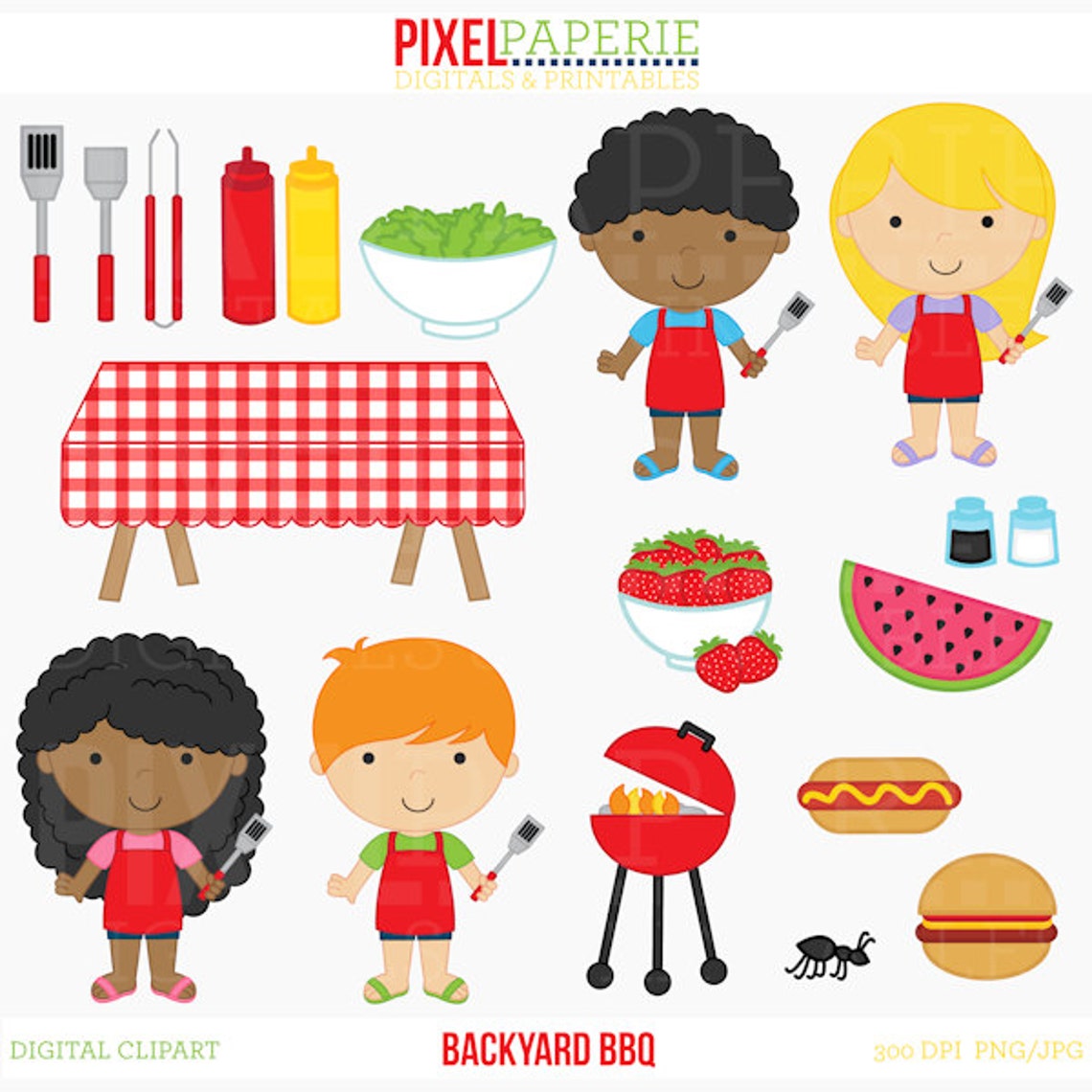 Bbq Clipart Digital Clip Art Backyard Bbq Digital Clipart - Etsy