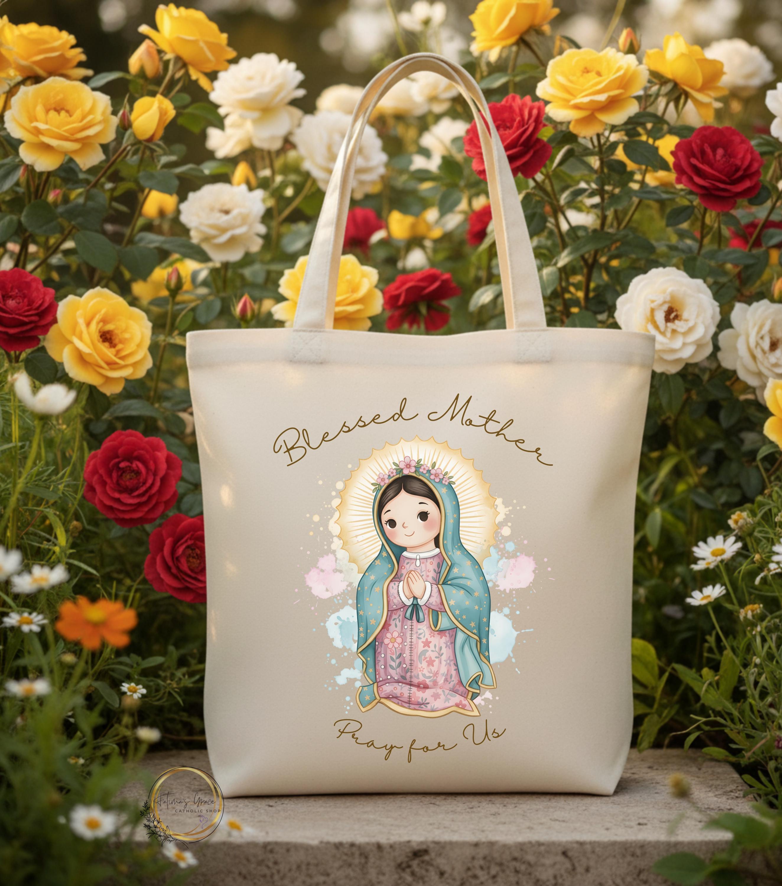 Our Lady of Guadalupe Illustration | Marian Devotional Tote Bag ...