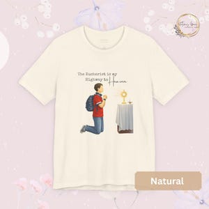 St. Carlo Acutis - The Eucharist is My Highway to Heaven T-Shirt, Catholic Saint, Religious Apparel image 8