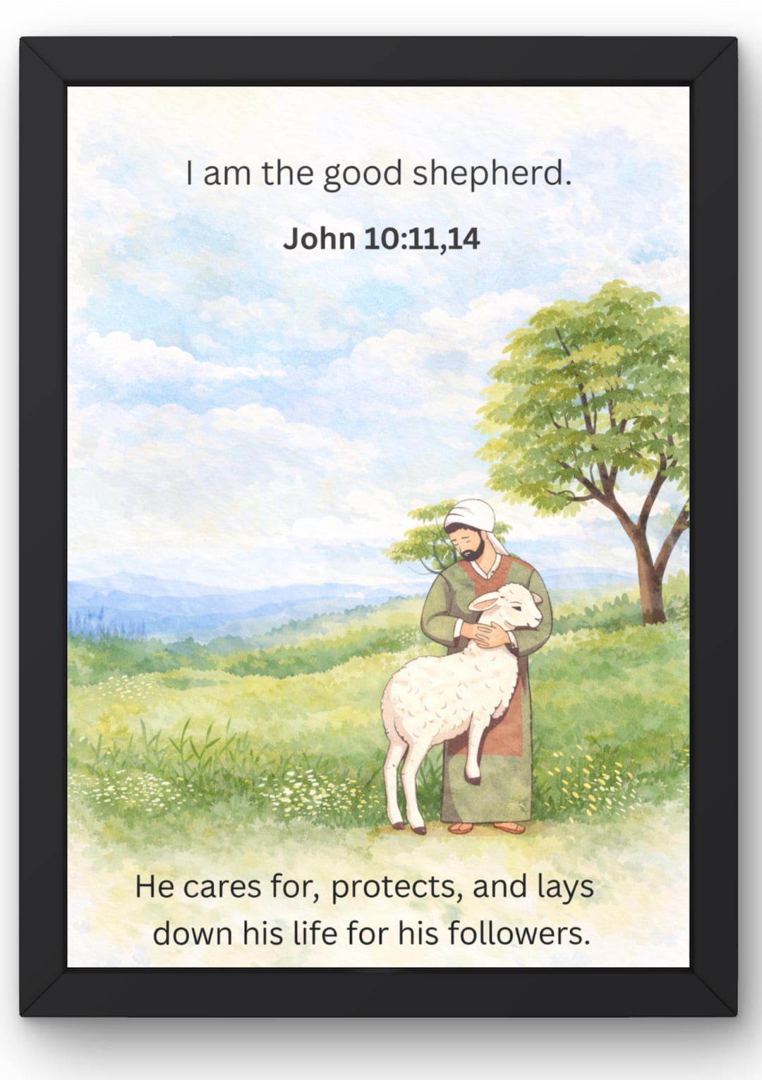I Am the Good Shepherd – John 10:11,14 | Christian Printable Wall Art ...