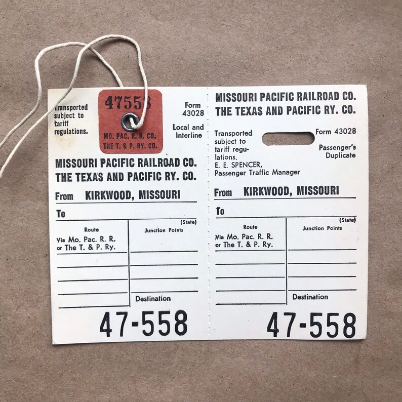 Vintage Railroad Tags From Missouri Etsy