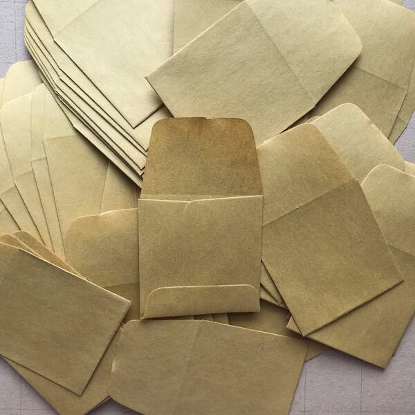 Vintage 2 x 2 Tiny Manila Envelopes