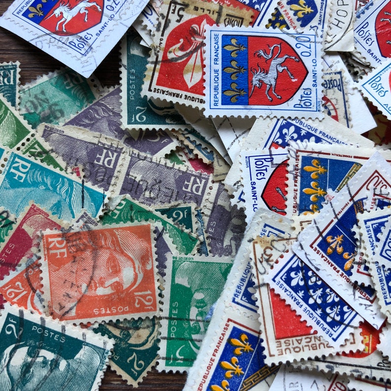 Vintage French Postage Stamps Etsy
