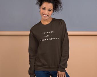 Sweatshirt Droits de l'homme avec chats et tatouages : cadeau amusant et confortable pour les amoureux des chats