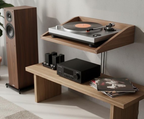 Floating Turntable Shelf – Handmade MDF Record Player Wall Mount -End of March sale %20 OFF