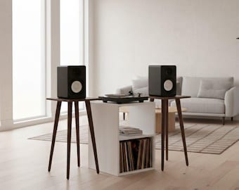 Custom Bookshelf Speaker Stands | MDF with Metal or Wood Legs
