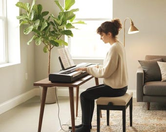 Handmade Solid Wood Piano Stand | Minimalist Music Room Decor