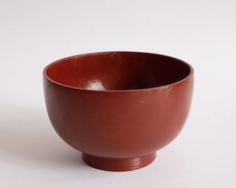 Japanese Wooden Urushi Bowl “Bengara” – Red