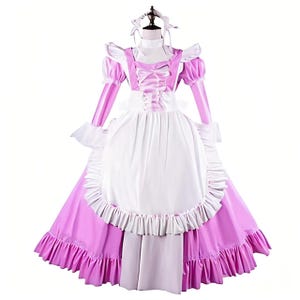 PVC Sissy Maid Cosplay Dress: Lockable Adult Costume