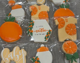 Cutie baby shower cookies; Set of 12