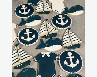 Nautical birthday or baby shower cookies