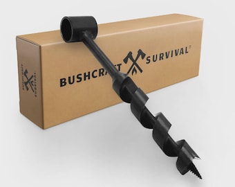 1 Inch Bushcraft Survival Scotch Eye Auger Manual Drill Bit and Hand Wood Auger