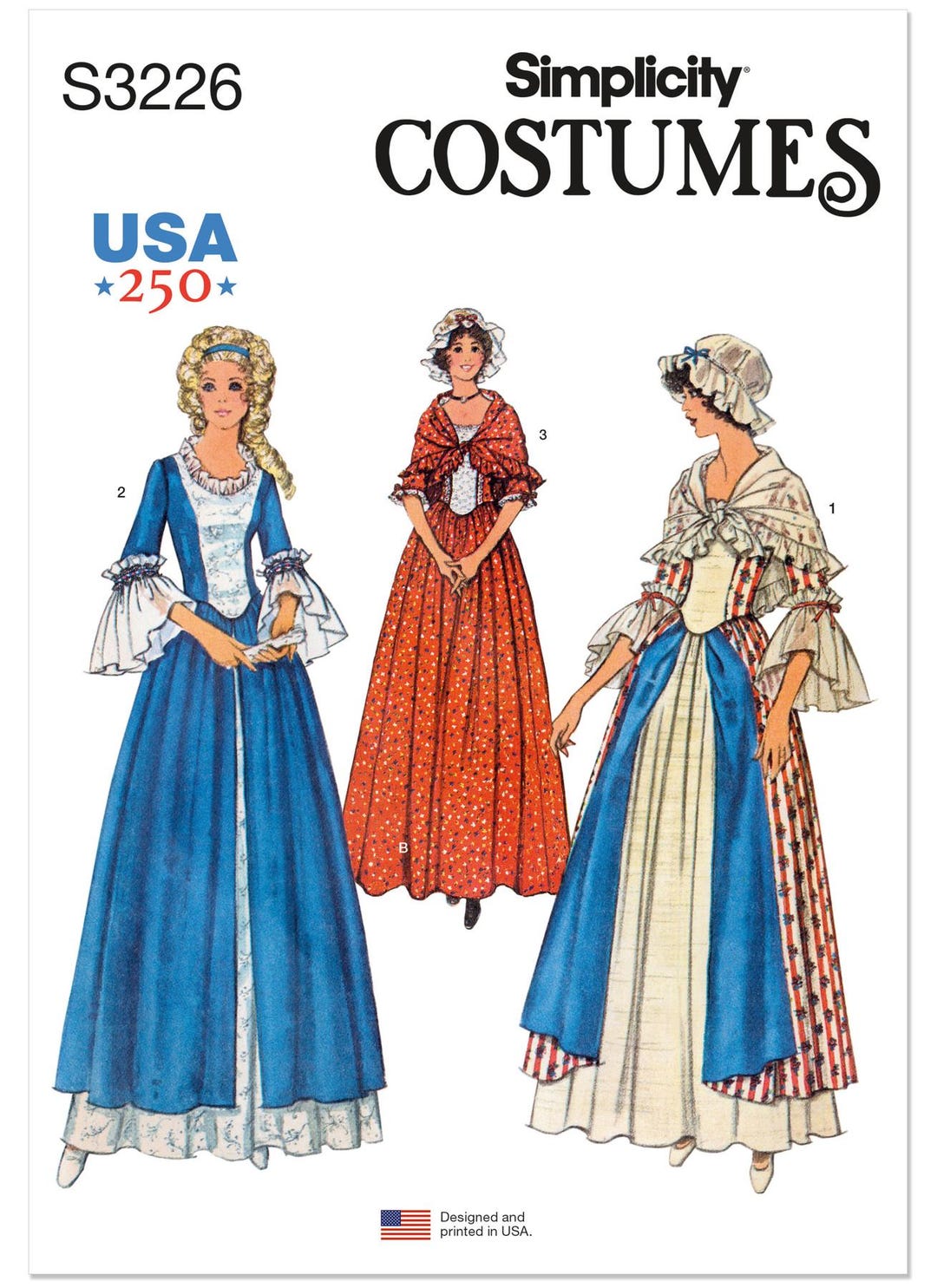 S3226 Simplicity 3226 SEWING PATTERN Misses' Historical Costume ...