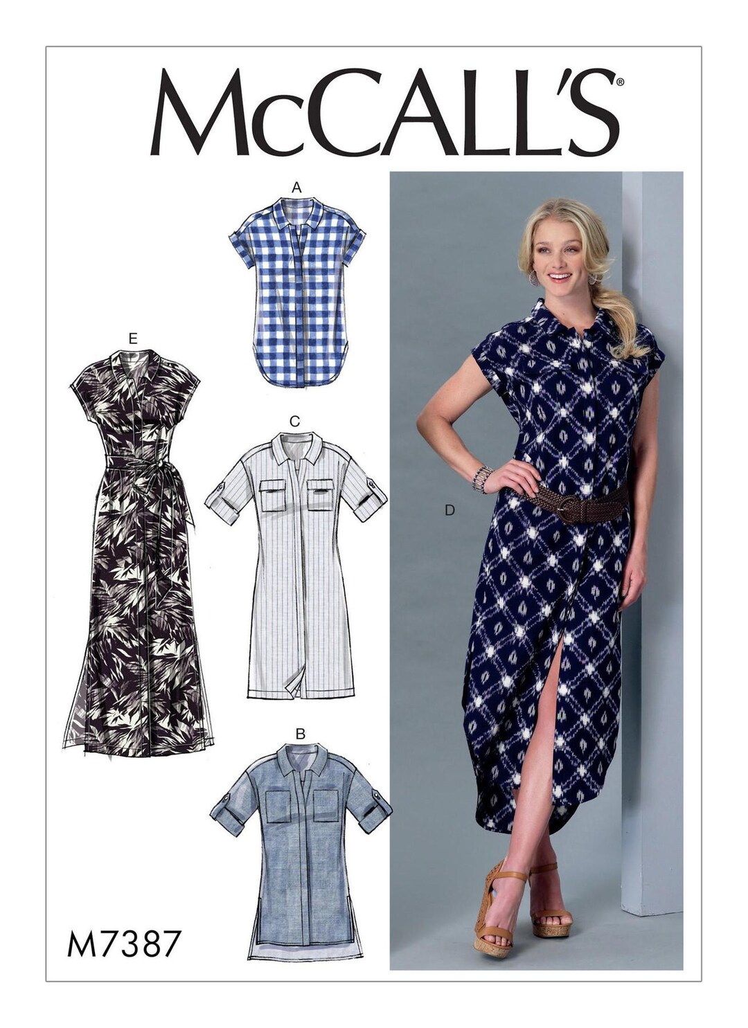 M7387 M7387 Mccall's 7387 SEWING PATTERN Misses' Button-front Dresses Shirts ...