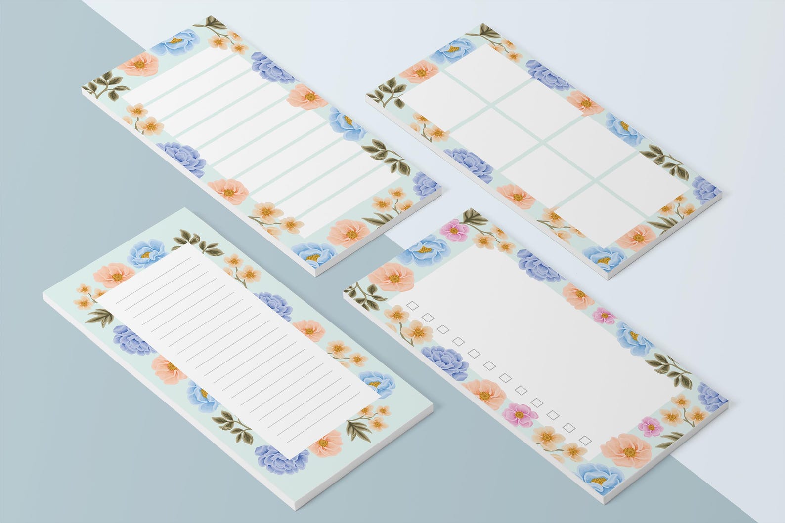 Floral Notepad Templates, Printable Planner Set (digital Download) - Etsy