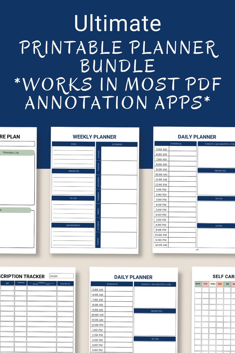 ADHD Digital Planner PDF | Undated Brain Dump Planner for Executive ...