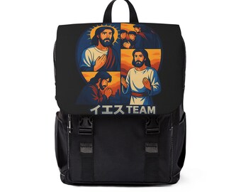 Jesus Team Graphic Oxford Canvas Backpack | Religious Gift