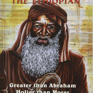 May include: Book cover featuring a portrait of a man with a white beard and a brown turban. The title reads "Enoch The Ethiopian" with text below stating "Greater than Abraham, Holier than Moses". The author's name is Indus Khamit Kush.