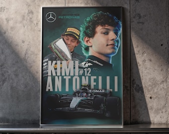 Affiche A4 Dédicacée Andrea Kimi Antonelli - Cadeau Fan F1 2025 - Neuve