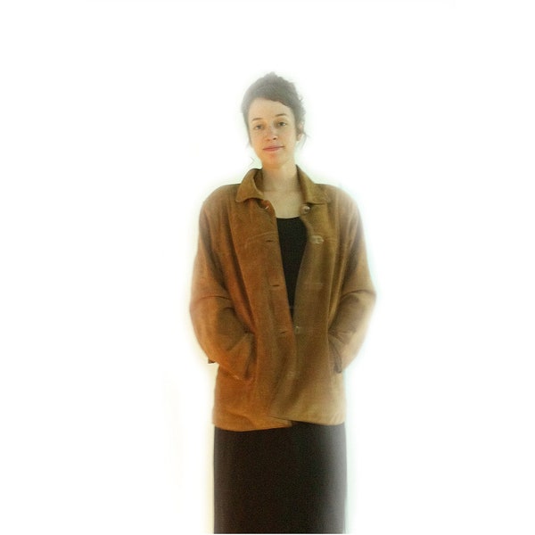 Reserved for Monika - Vintage Women's Suede Jacket, Riding or Dress-Up, 1980s - Petite Large