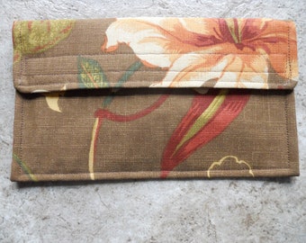 SALE Floral  Artistry Coupon Holder / Organizer / Wallet/Cash Budget/Receipt