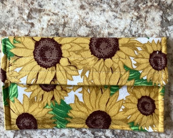 NEW SMALLER Coupon Holder / Receipt / Appointment / Gift Card/ Organizer / Sunflower Time