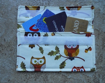 NEW SMALLER The Wise Owl  Coupon Holder / Organizer / Receipt/ Appointment /Gift Card Holder