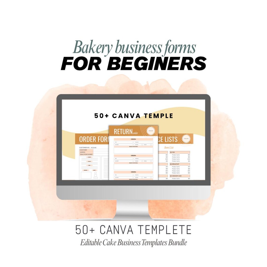 Editable Bakery Business Templates: Cake Order Form, Price List (canva ...