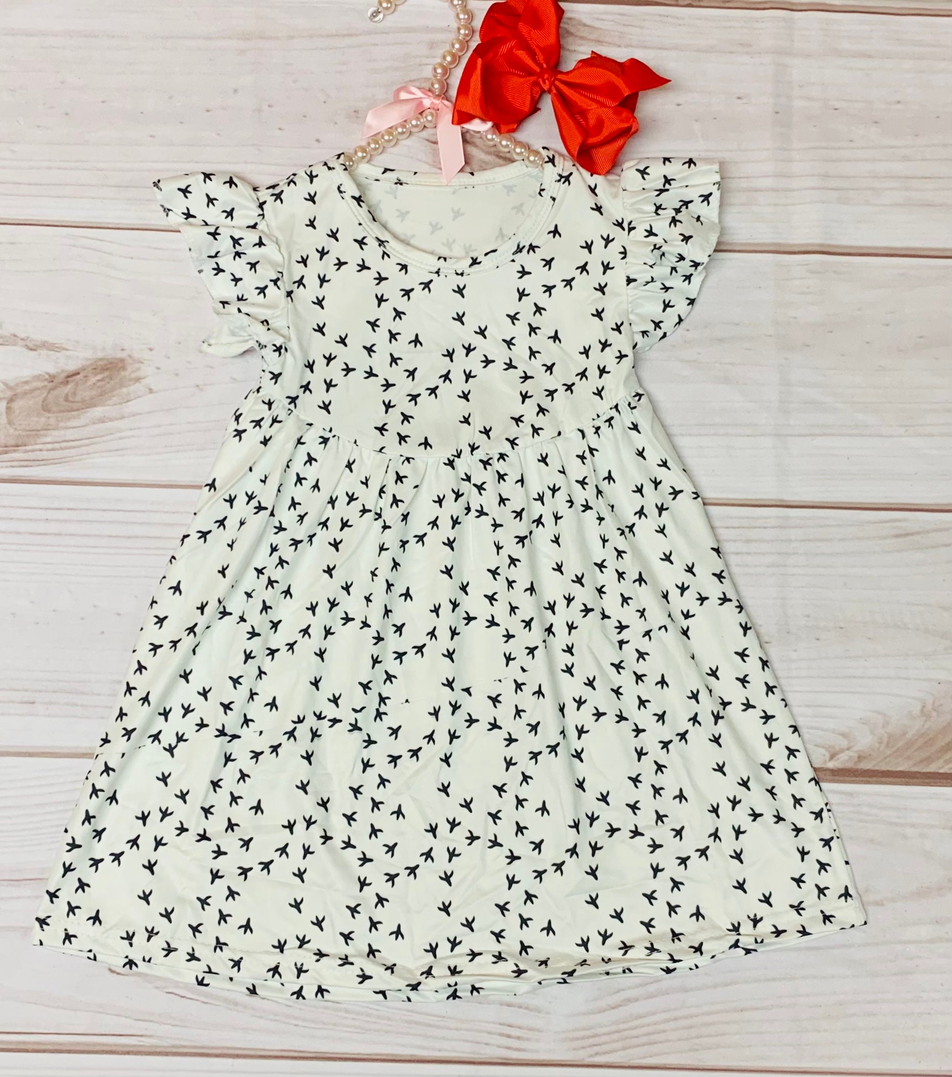 chicken cloth dress designs Pink Chicken Bow Dress / 6-12M  PARACHUTE BROOKLYN