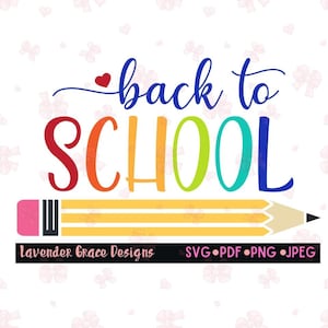 Hello Back to School Pencil Digital Download Pdf Png Jpeg Svg Rainbow Letters, Welcome Back, First Day Pictures Signs Banners, Classroom