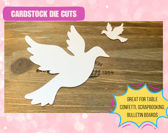 Dove Die Cuts Cardstock 30 Per Order, Card Making Scrapbooking Party Birthday Confetti, Christmas, Reunion, Remember, Peace, Prayers, Tree