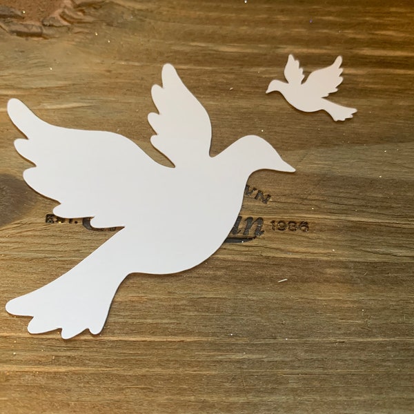 Dove Die Cuts Cardstock 30 Per Order, Card Making Scrapbooking Party Birthday Confetti, Christmas, Reunion, Remember, Peace, Prayers, Tree